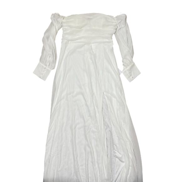 NWT Lulus Adorna White Off-the-Shoulder Maxi Dress Size M - Picture 5 of 11